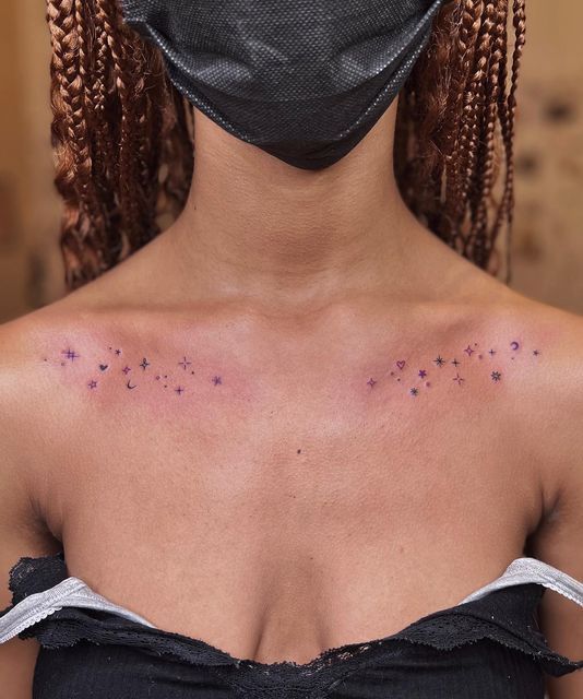 27 Collarbone Tattoo Ideas With Minimalist, Floral, Color, and Fine Line Designs
