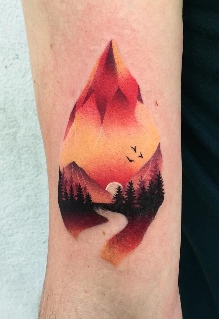 27 Ideas Mountain Tattoo Ideas : Minimalist, Geometric, Fine Line & Sleeve Designs
