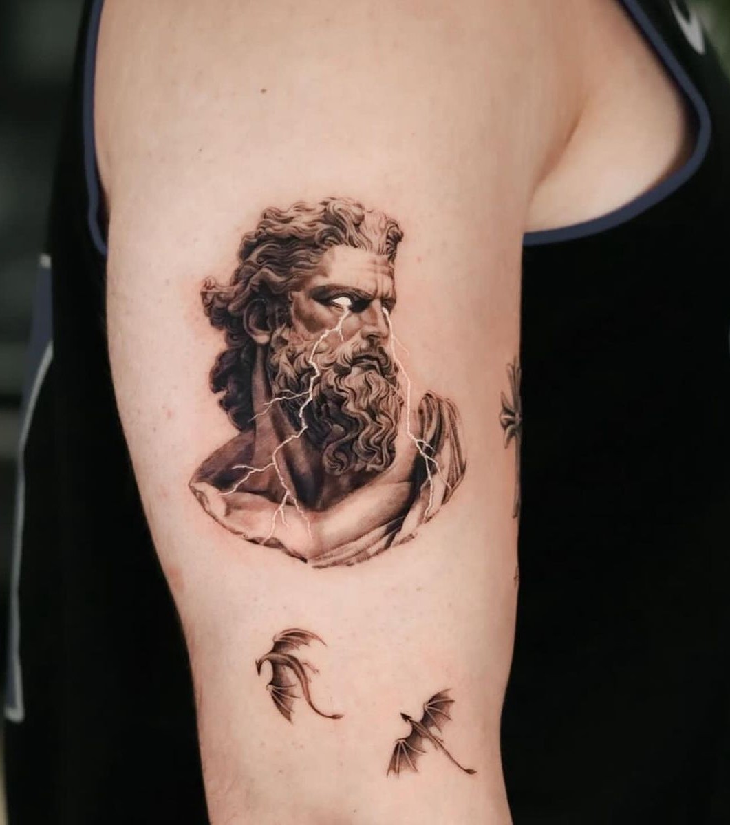 26 Zeus Tattoo Ideas for Sleeve, Forearm, and Full Back Designs with Greek Gods Mythology