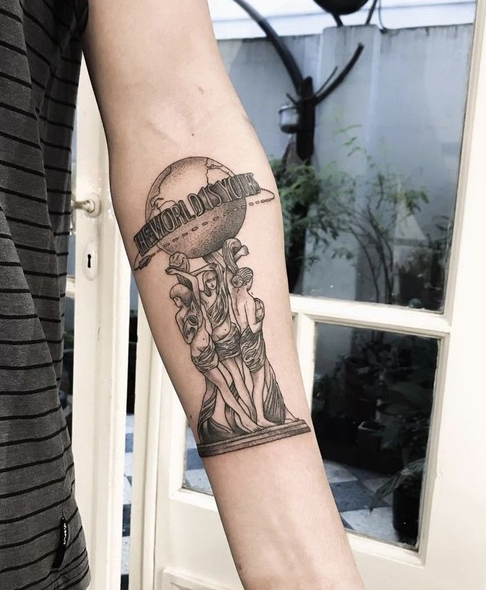 25 The World Is Yours Tattoo Ideas : Scarface Designs, Forearm, Leg & Women Tattoos