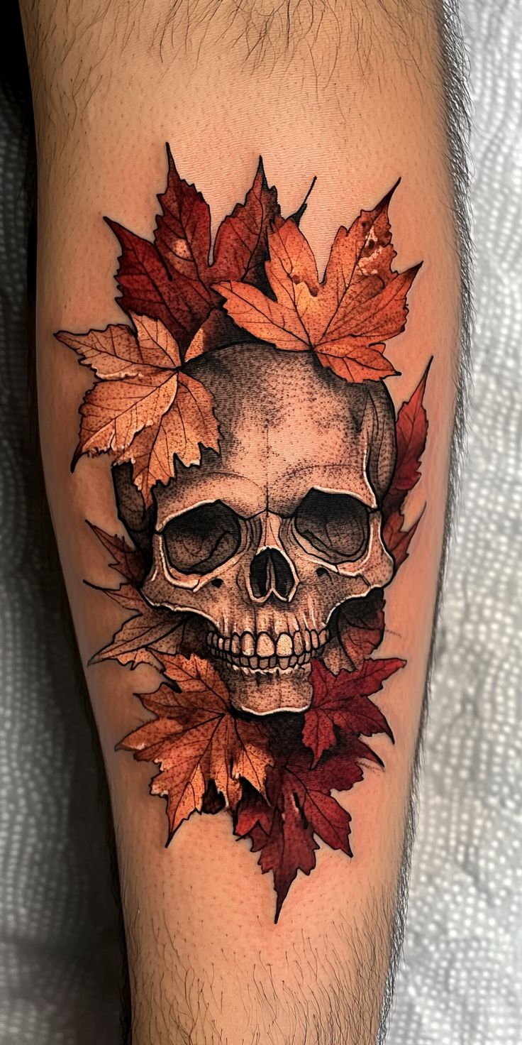Fall Tattoo 26 Ideas for Women and Men Sleeve Art, Fine Line and Halloween Ink