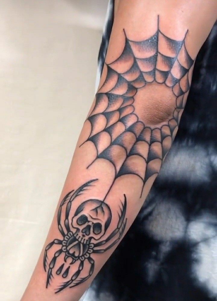 27 Spider Web Tattoo Ideas for Men and Women Shoulder, Full Sleeve, Stencil Designs