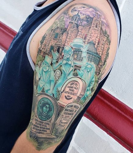 Unique 18 Haunted Mansion Tattoo Inspirations : Disney Designs & Ghostly Art