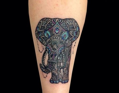 19 Elephant Tattoos with Raised Trunk Ideas
