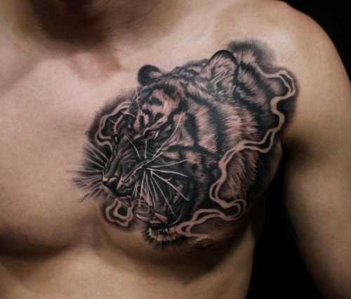 27 Chest Tiger Tattoo Ideas