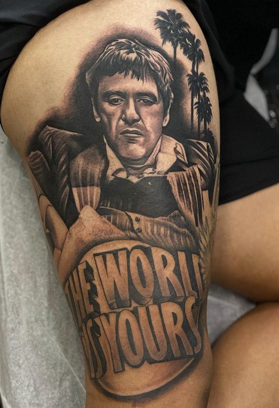 25 The World Is Yours Tattoo Ideas : Scarface Designs, Forearm, Leg & Women Tattoos
