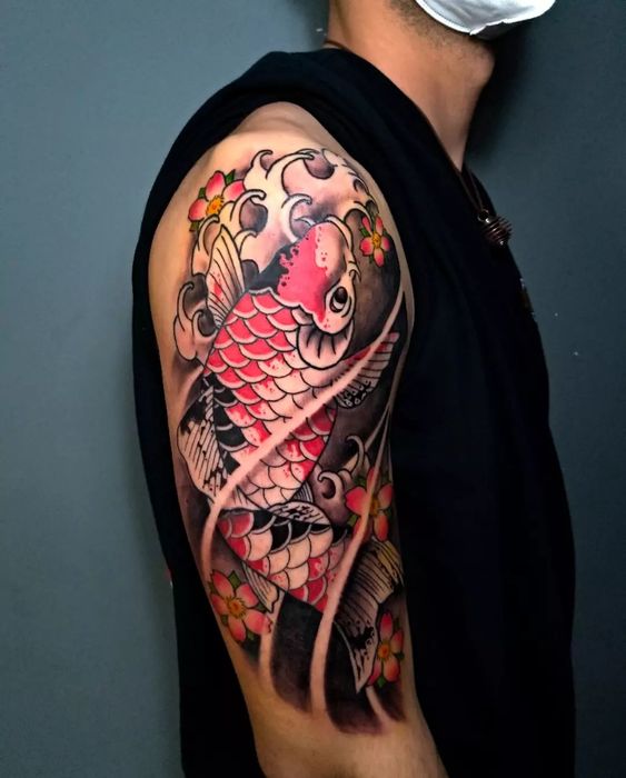 Explore 20 Traditional Japanese Koi Fish Tattoos: Stunning Sleeve Designs for Men in
