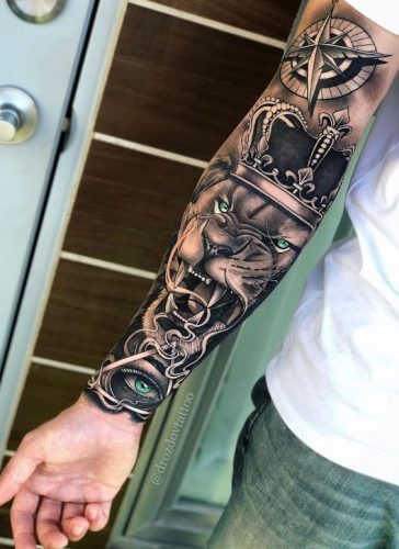 Lion Tattoo Sleeve: 18 Captivating Full Arm Designs