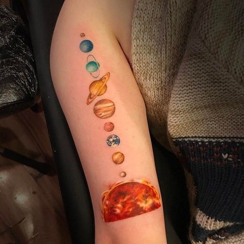 Explore 23 Stunning Solar System Tattoo Ideas for : Celestial Body Art for Men and Women