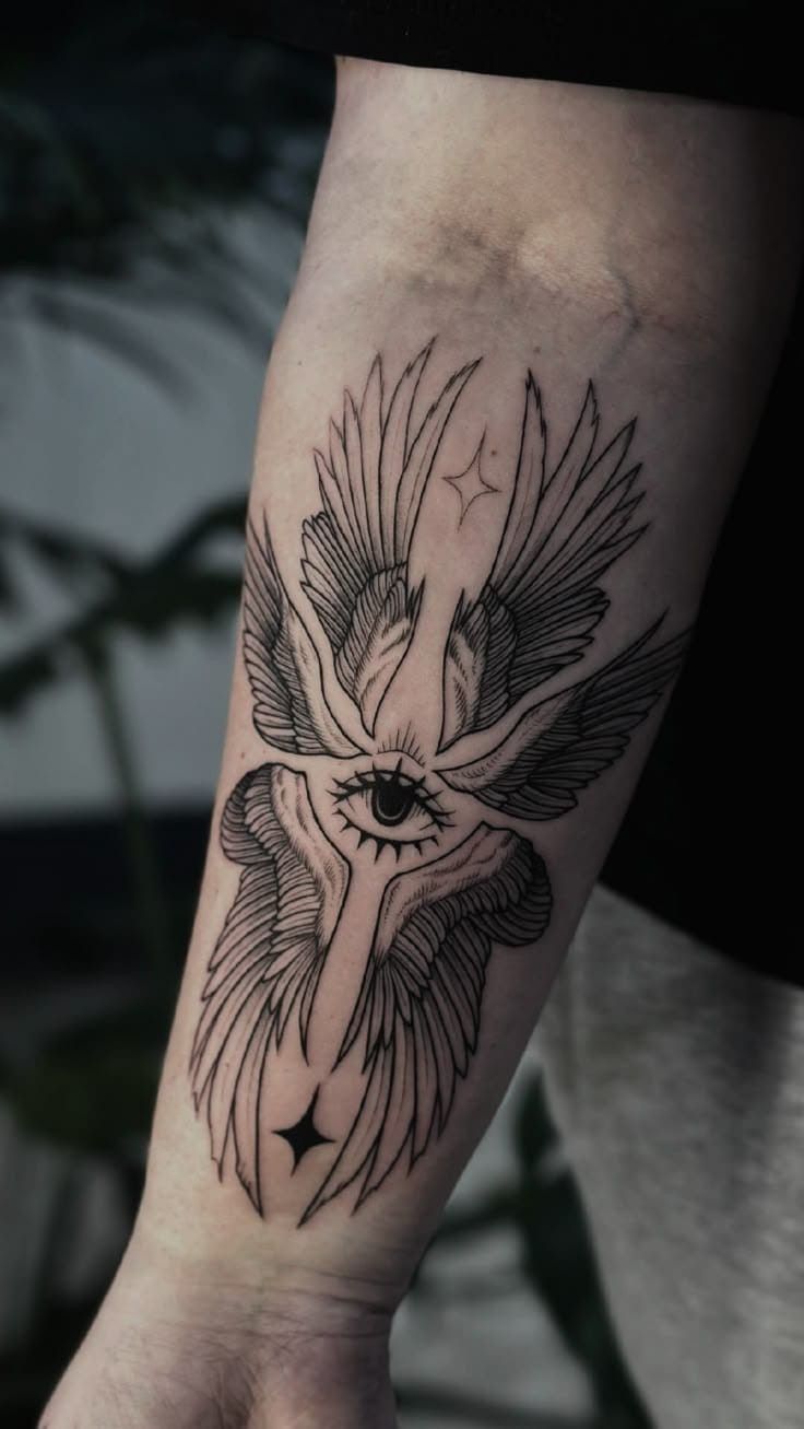 28 Seraphim Tattoo Ideas: Sacred Wings, Watchful Eyes, and Sharp Lines
