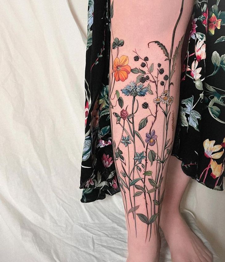 29 Wildflower Tattoo Ideas: Dainty Fine Line, Arm Sleeves, Ankle Wraps, Minimalist Shoulder Designs