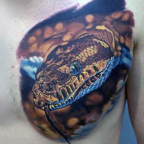 18 Snake Tattoos on Chest Ideas