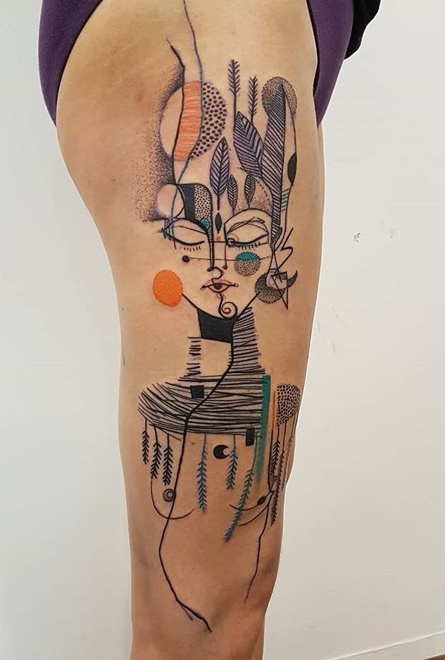 Abstract Tattoo Ideas : 30 Unique Designs, Fineline, Geometric & Black Work Designs