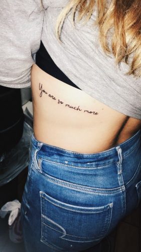 17 Trendy Rib Writing Tattoo ideas