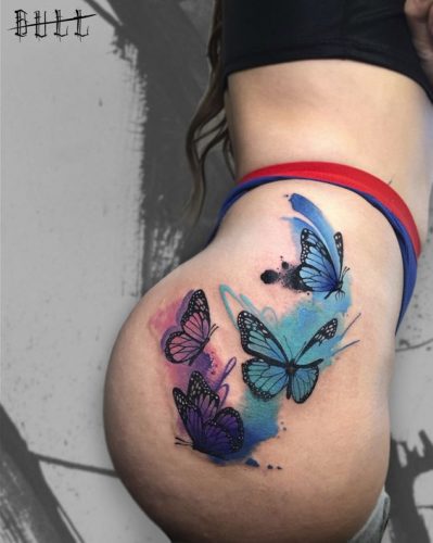 Stunning Butterfly Tattoo Thigh Designs for Women & Men – Ideas from Simple to Large