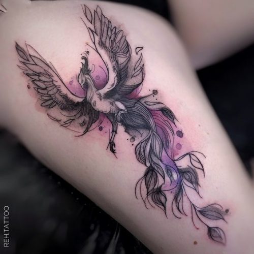 27 Majestic Phoenix Color Tattoo Designs