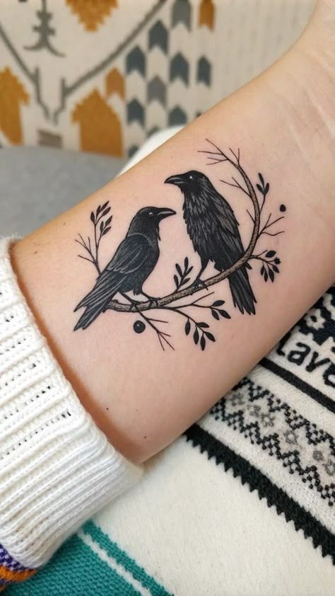 28 Unique Crow Tattoo Ideas Blackwork, Traditional, Flying, Viking, Sleeve, and Minimalist Designs