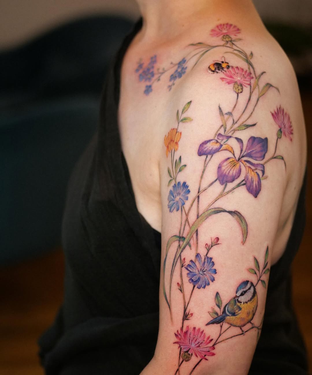 29 Wildflower Tattoo Ideas: Dainty Fine Line, Arm Sleeves, Ankle Wraps, Minimalist Shoulder Designs