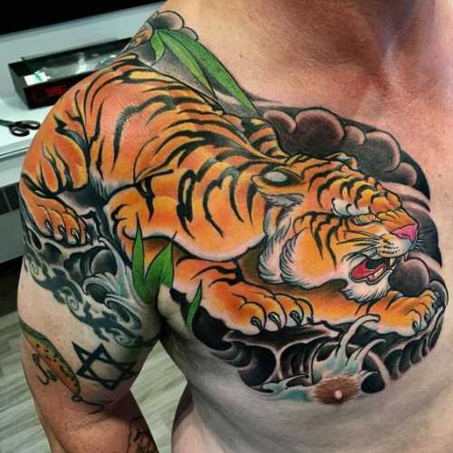 27 Chest Tiger Tattoo Ideas