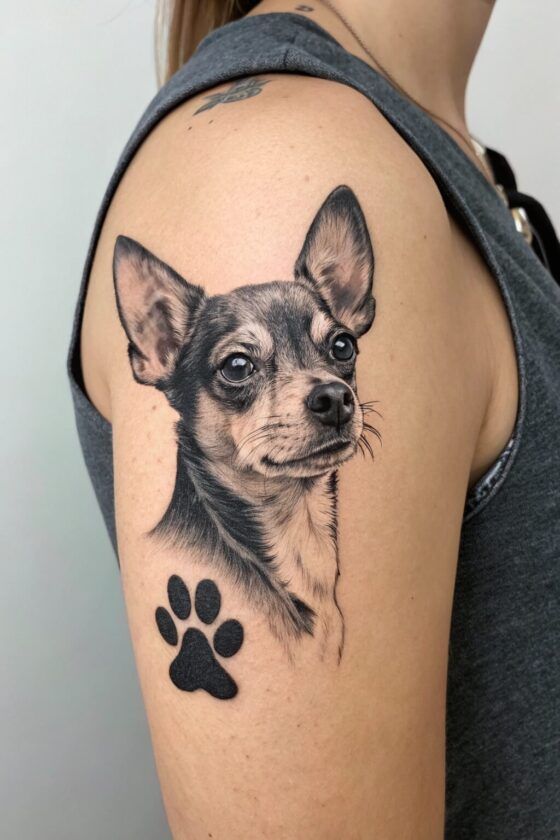 28 Paw Print Tattoo Ideas for Dog & Cat Lovers Memorial, Floral, Watercolor, Fine Line