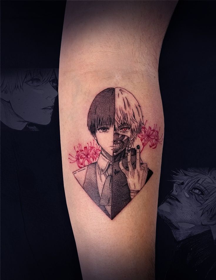 29 Tokyo Ghoul Tattoo Ideas Kaneki Designs, Juuzou Ink, Centipede Tattoos, & Spider Lily Florals