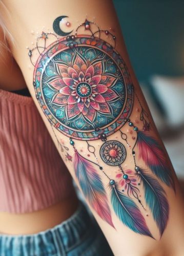 Explore 18 Unique Dreamcatcher Tattoo Designs for  &#8211; Symbolism &#038; Artistic Beauty