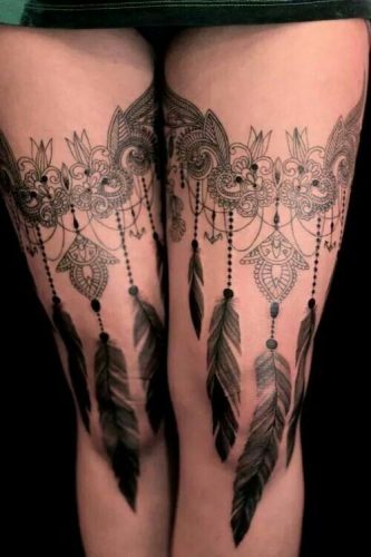 Under Knee Tattoos for Women 17 ideas