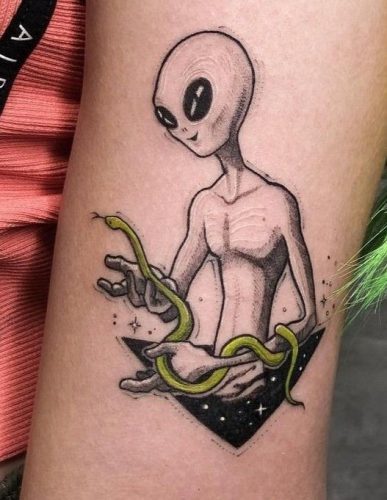 Explore the Cosmos with Style: 20 Stunning Alien Tattoo Ideas to Inspire Your Next Ink Adventure in