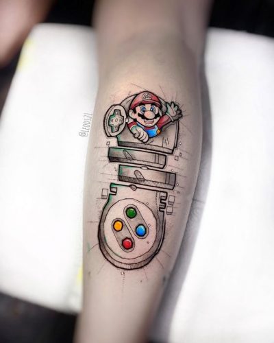 Explore 19 Unique Super Mario Tattoo Designs to Celebrate Your Love for the Iconic Game in