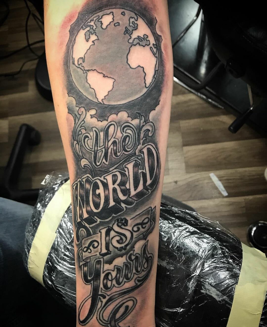 25 The World Is Yours Tattoo Ideas : Scarface Designs, Forearm, Leg & Women Tattoos