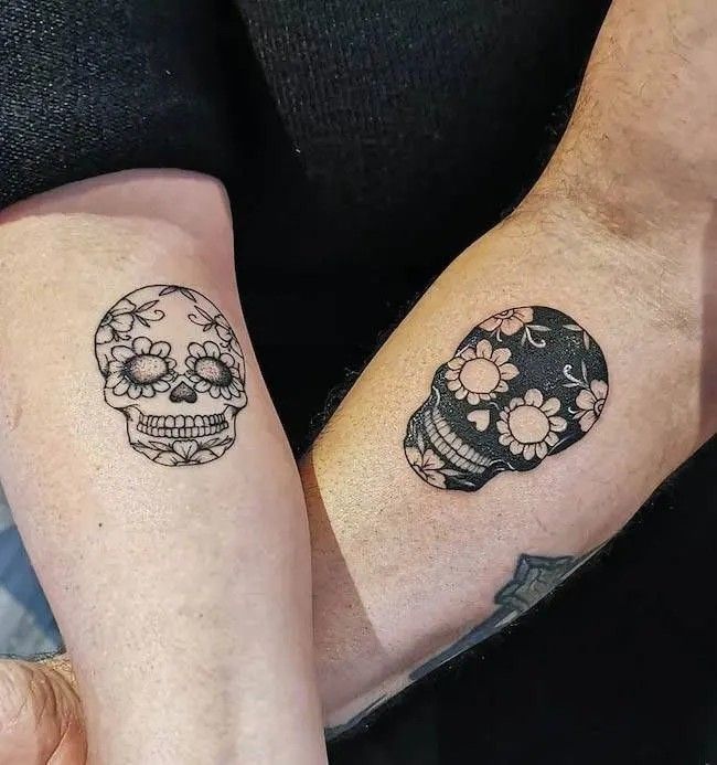 27 Sugar Skull Tattoo Designs for Women and Men Color, Black & White, Tiny