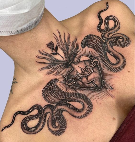 Explore 20 Unique Clavicle Tattoo Ideas: From Delicate Florals to Edgy Designs – Get Inspired!