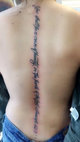 17 Cursive Spine Tattoo ideas