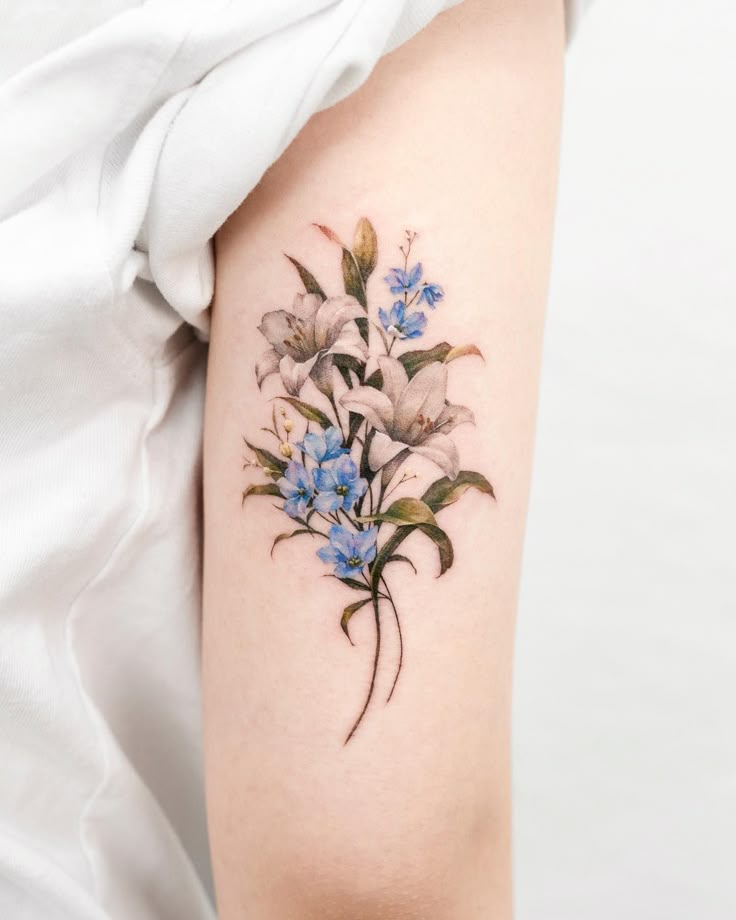 29 July Birth Flower Tattoo Ideas Fine Line, Spine, Arm, Shoulder & Sleeve Designs