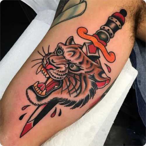 22 Old School Tiger Tattoo Ideas