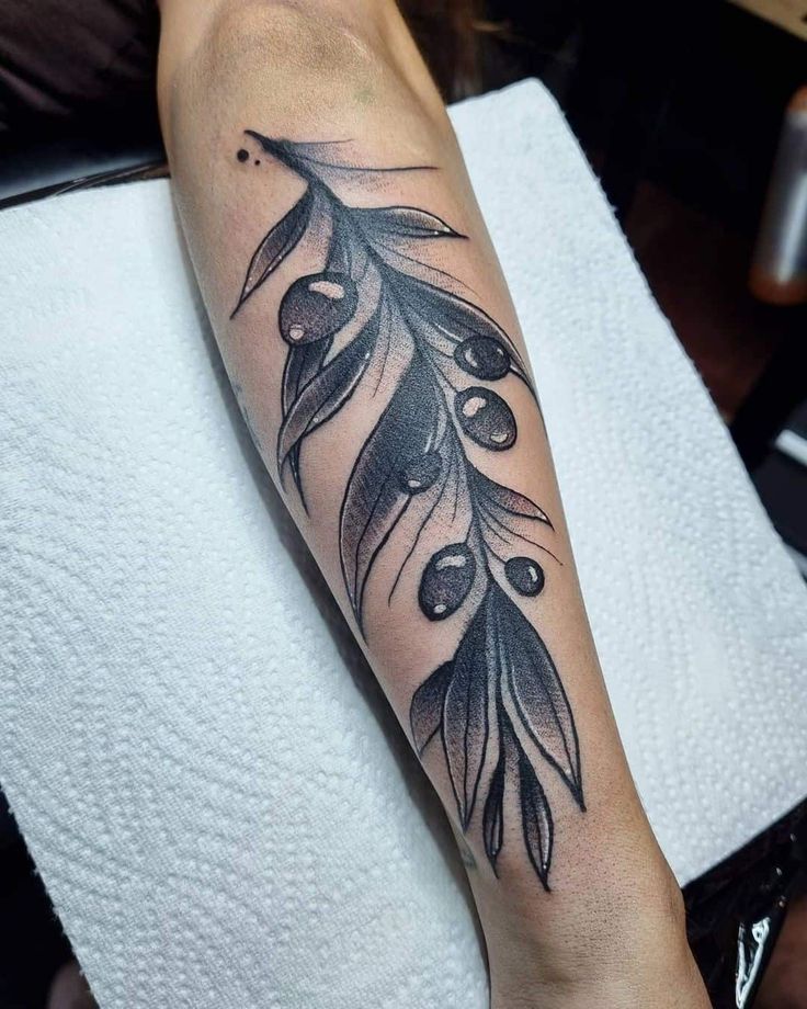 26 Olive Branch Tattoo Ideas : Fine Line, Arm Wrap, Minimal, American Traditional Designs