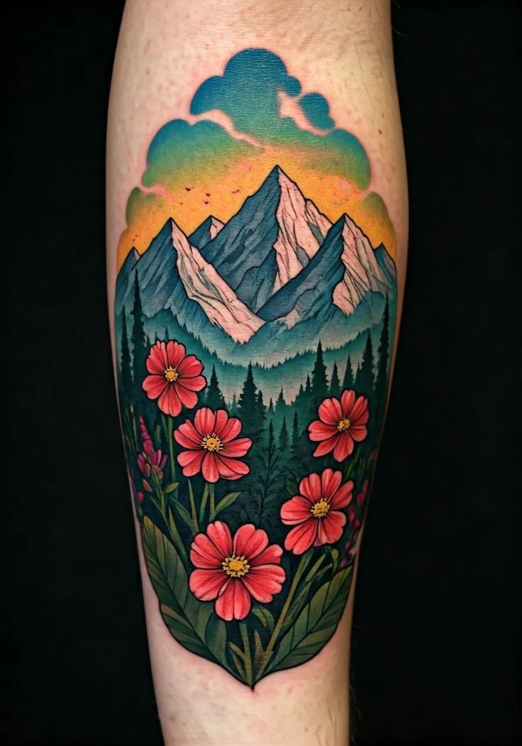 27 Ideas Mountain Tattoo Ideas : Minimalist, Geometric, Fine Line & Sleeve Designs