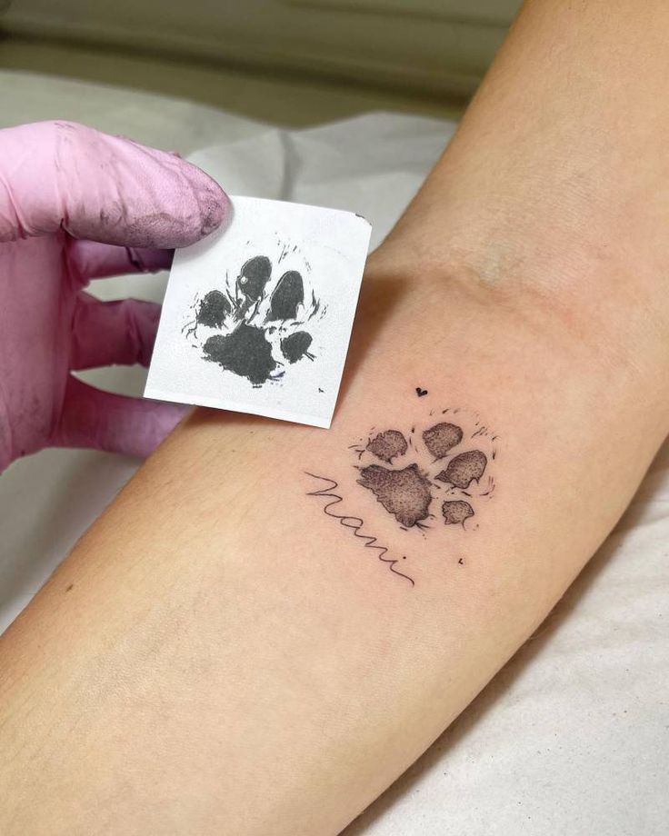 28 Paw Print Tattoo Ideas for Dog & Cat Lovers Memorial, Floral, Watercolor, Fine Line