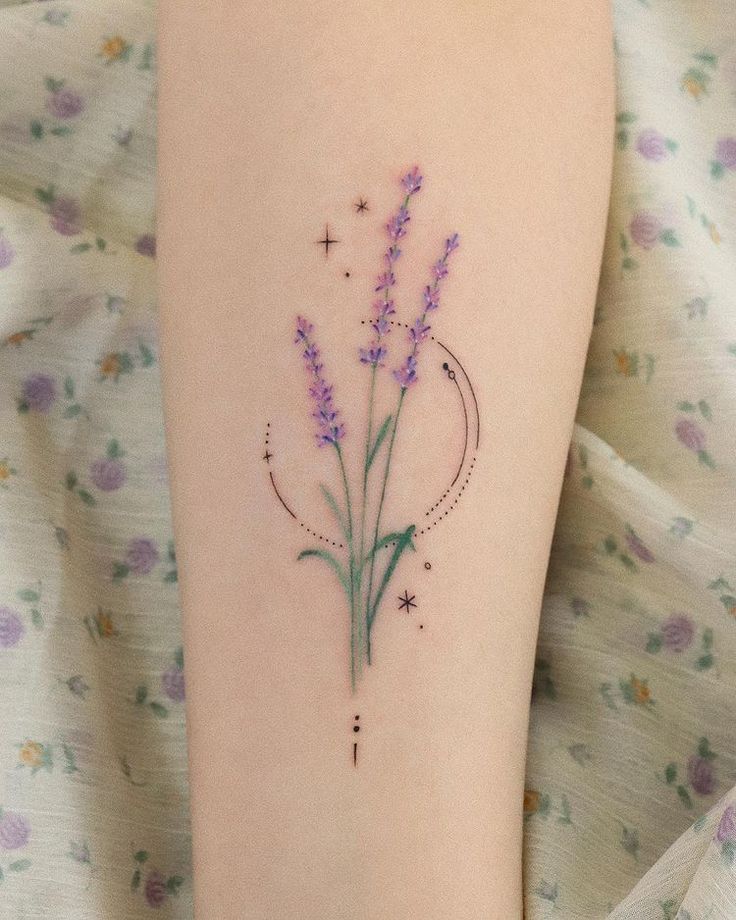 27 Lavender Tattoo Ideas : Fine Line, Bee, Rosemary, Black and Grey, Minimalist, Men and Women