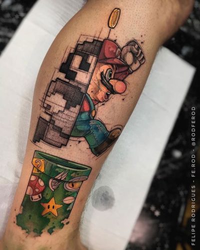 Explore 19 Unique Super Mario Tattoo Designs to Celebrate Your Love for the Iconic Game in