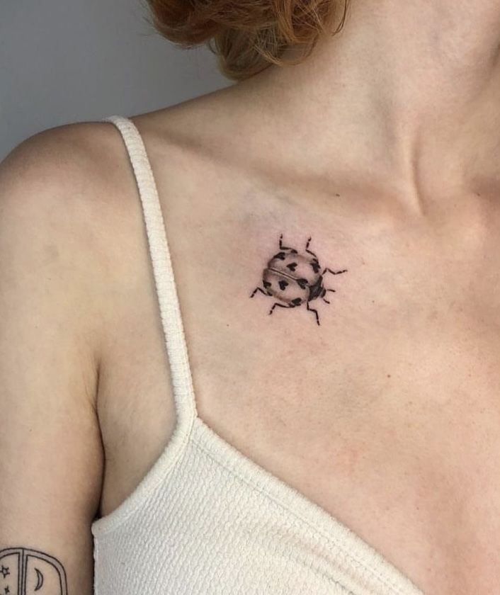 29 Ladybug Tattoo Ideas with Stencil Designs, Fine Line, Traditional Style, Gothic, Floral