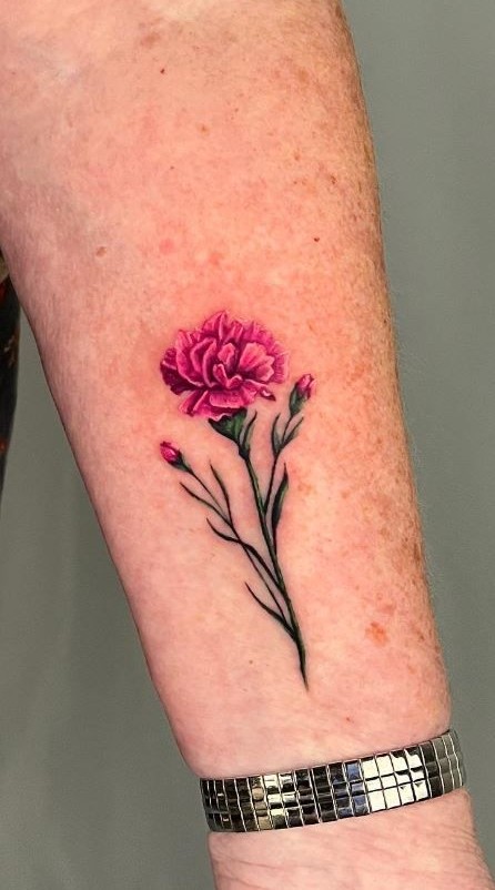 25 Carnation Tattoo Ideas : Traditional Designs for Women, Shoulder, Sleeve, Ankle & More