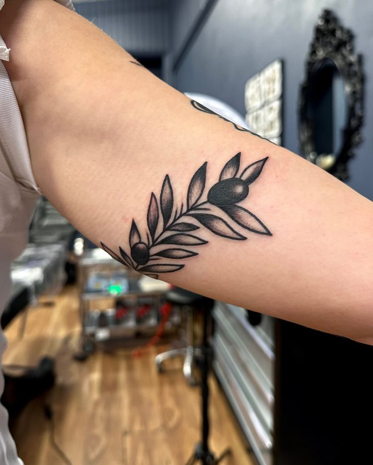 26 Olive Branch Tattoo Ideas : Fine Line, Arm Wrap, Minimal, American Traditional Designs