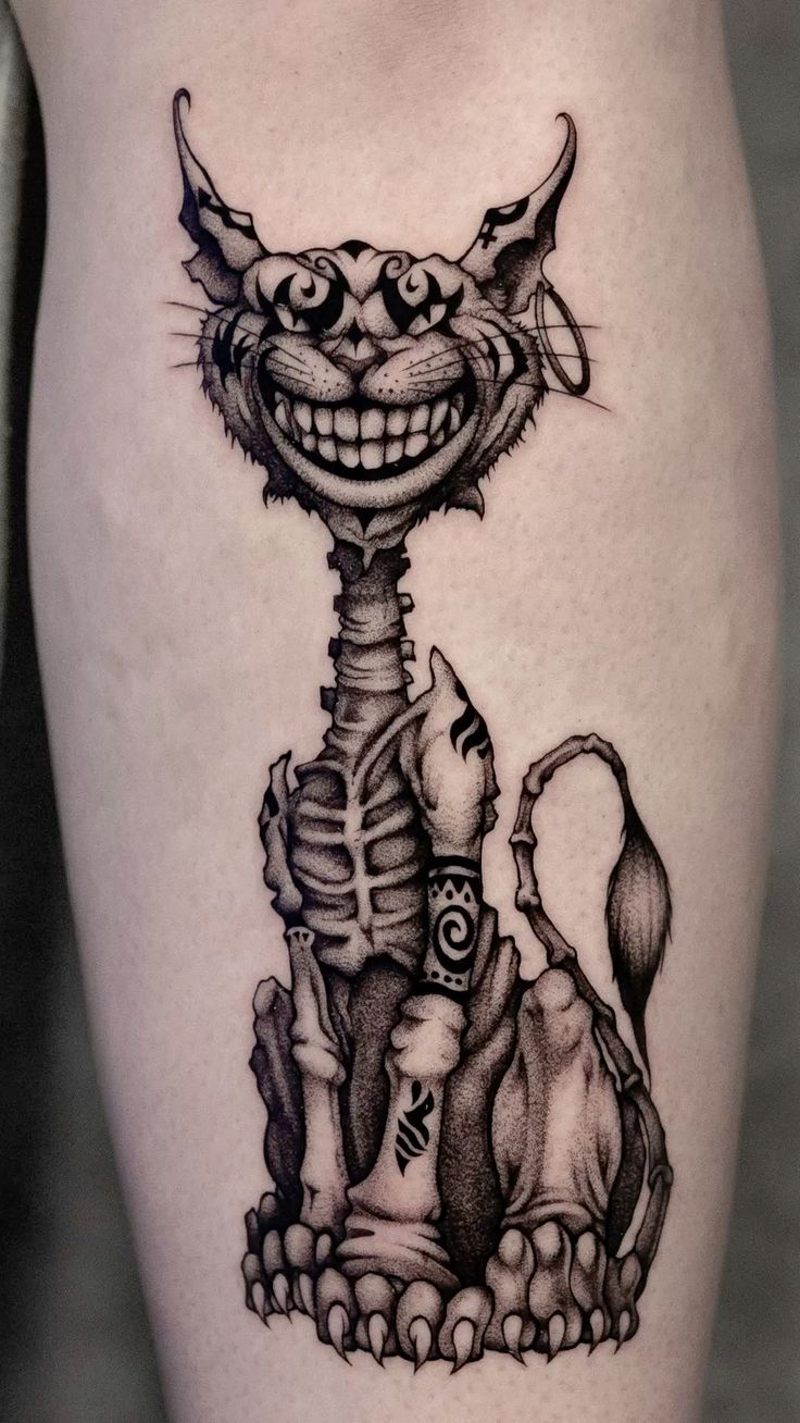 29 Cheshire Cat Tattoo Ideas: From Whimsical Grins to Dark Wonderland Symbolism