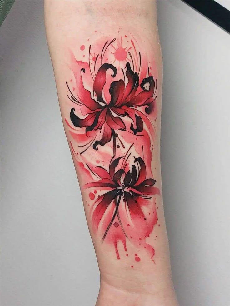 Spider Lily Tattoo 30 Ideas with Traditional Japanese Design, Arm Sleeve, Abstract Meaning
