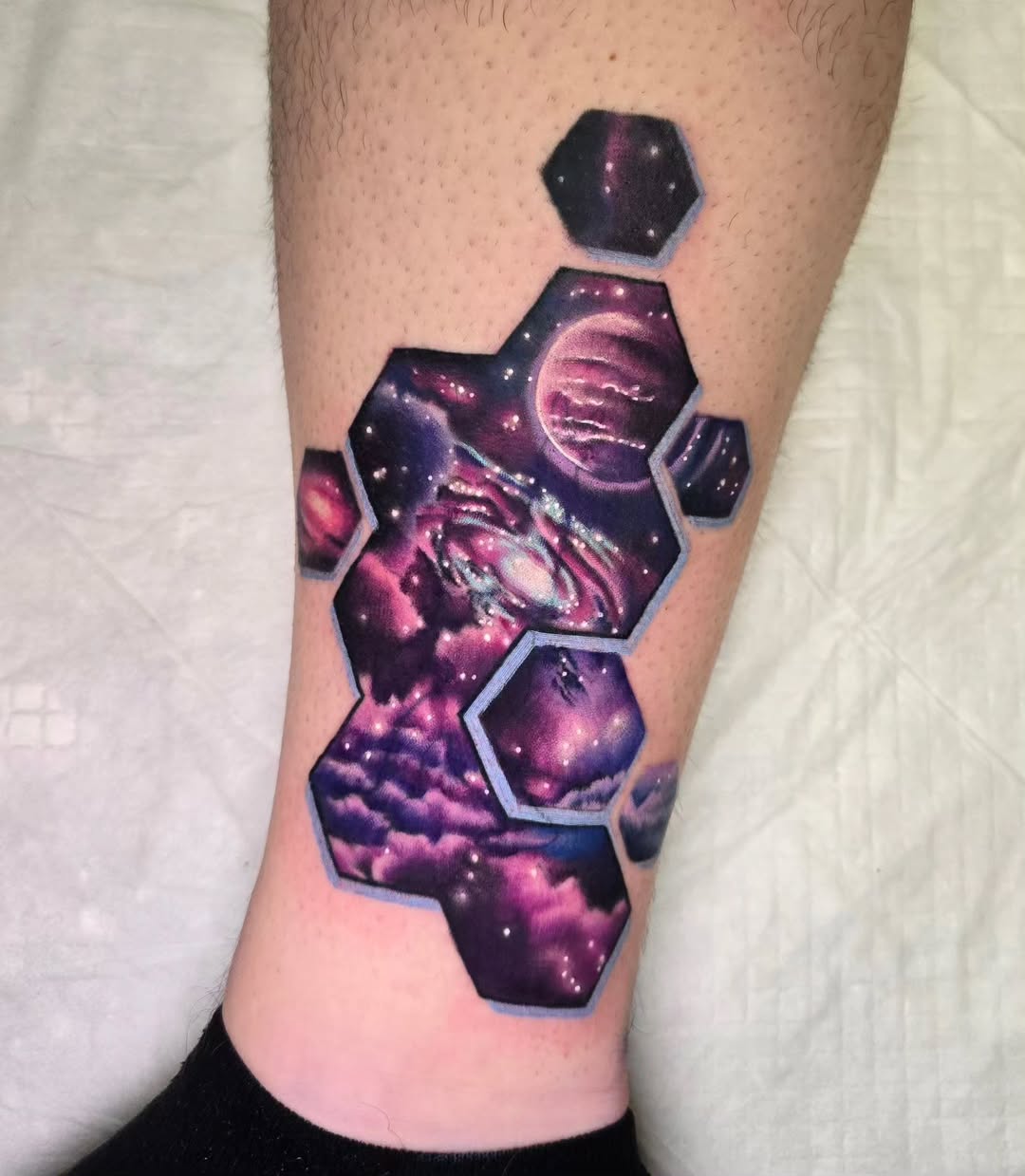 27 Galaxy Tattoo Ideas with Sleeve Designs, Black and Grey, and Cosmic Color Concepts