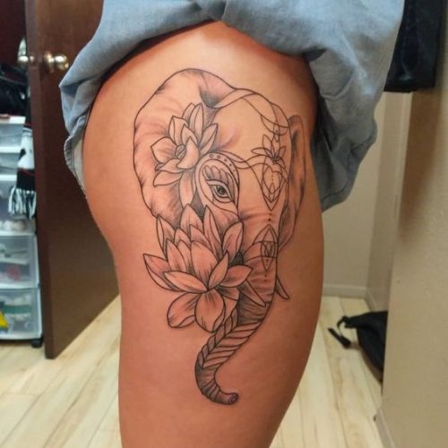 20 Elephant Tattoos on the Hip Ideas