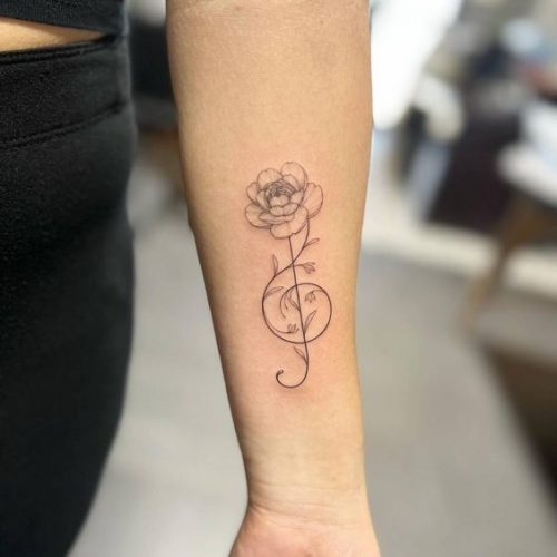 Unique Treble Clef Tattoo Ideas : Discover Designs for Music Lovers’ Ankles, Wrists & More!