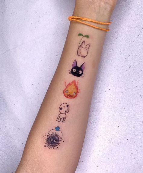 25 Studio Ghibli Tattoo Ideas Minimalist Totoro, Spirited Away Sleeve, Howl s Moving Castle Designs
