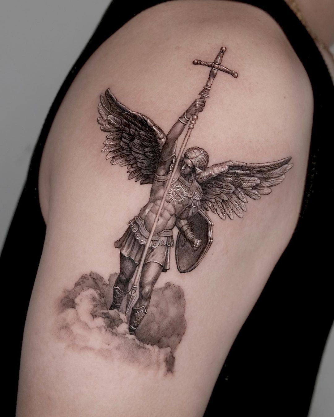 28 Archangel Michael Tattoo Designs for Men and Women   Realism, Sleeve, and Geometric Ideas